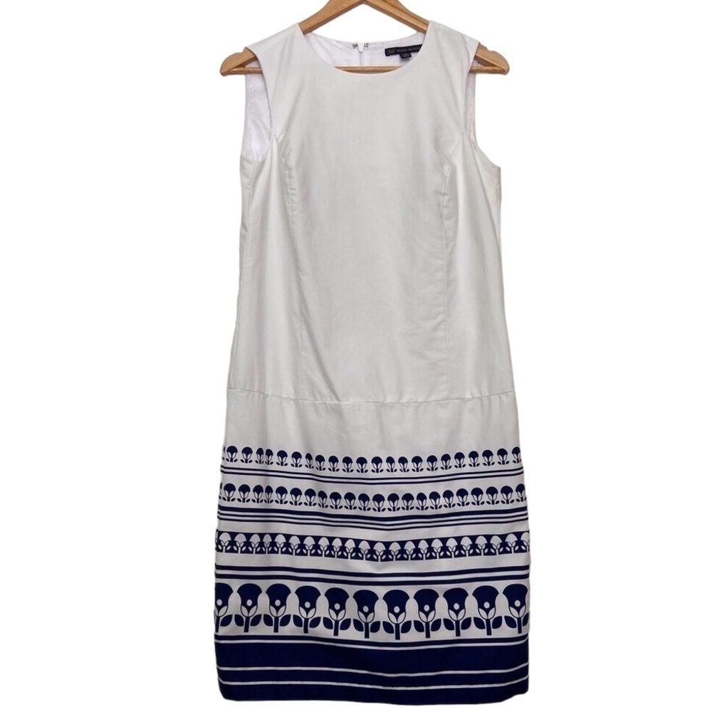 Brooks Brothers 346 white dress sleeveless navy blue preppy jumper contemporary